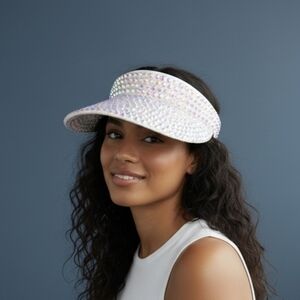 Crystal Embellished Visor Hat